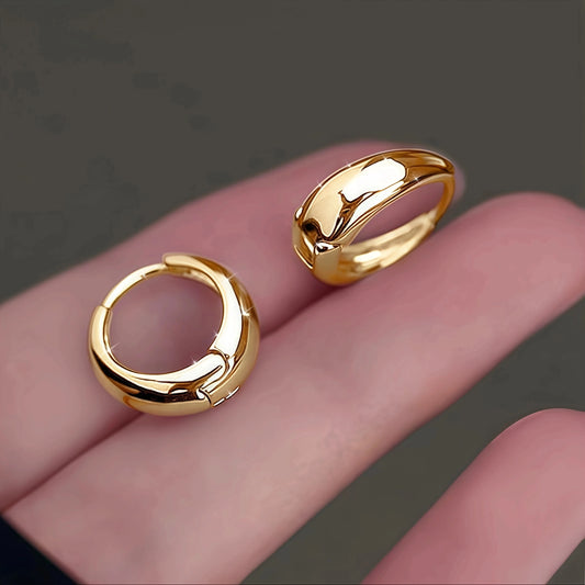 ✨ 2Pcs Elegant French Hoop Earrings – Stainless Steel Hypoallergenic Retro Design | Christmas Gift for Women