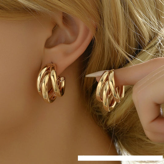 ✨ Elegant Gold Hoop Earrings for Women – Vintage Geometric Statement Jewelry | Party & Luxury Gift